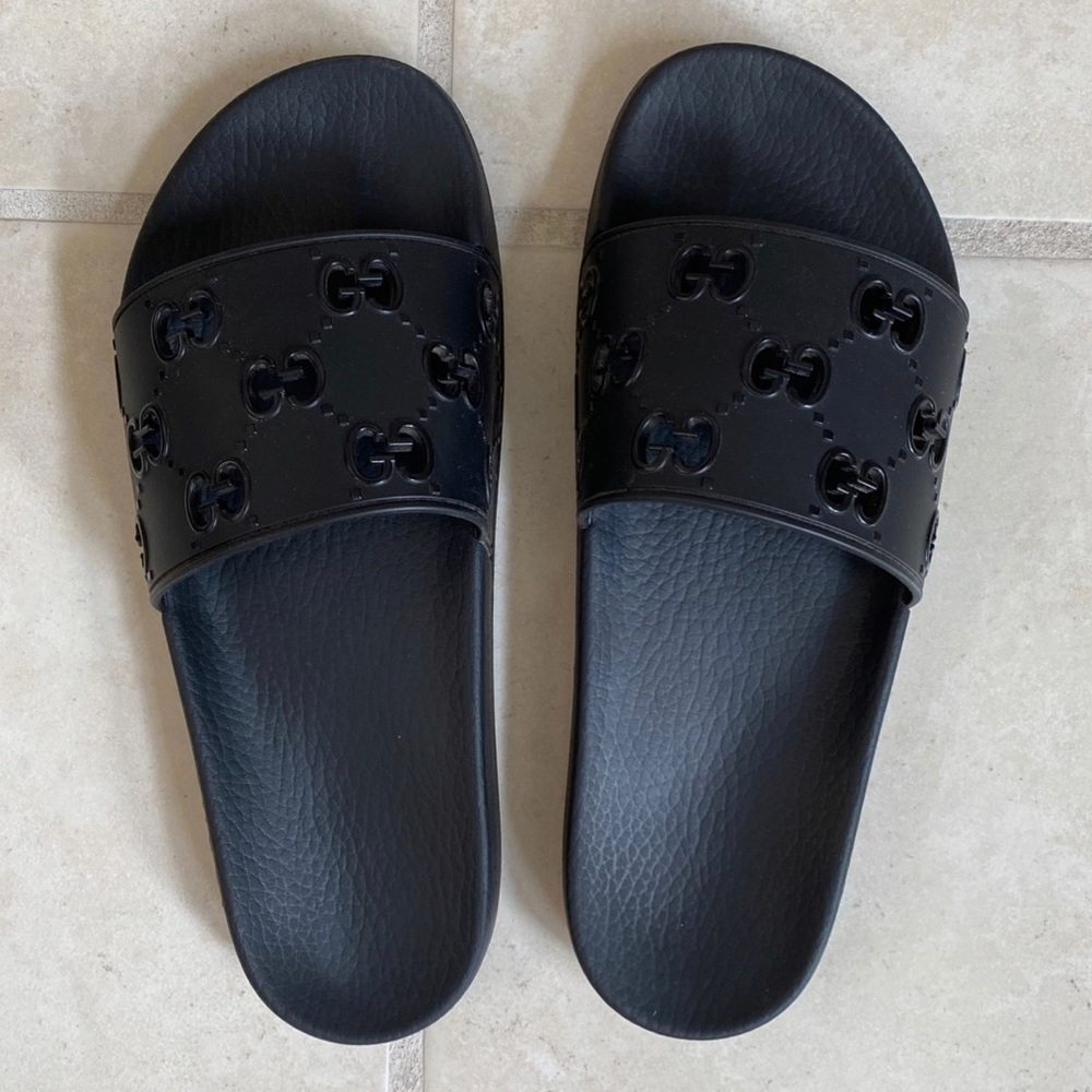 Gucci Rubber GG Slide Sandals